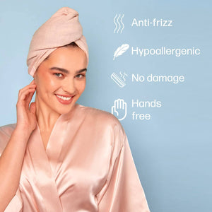 Organic Brushed Silk Hair Towel ~ Pink