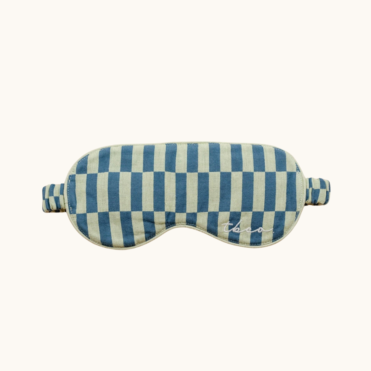 Cotton Eye Mask in Green Checkerboard