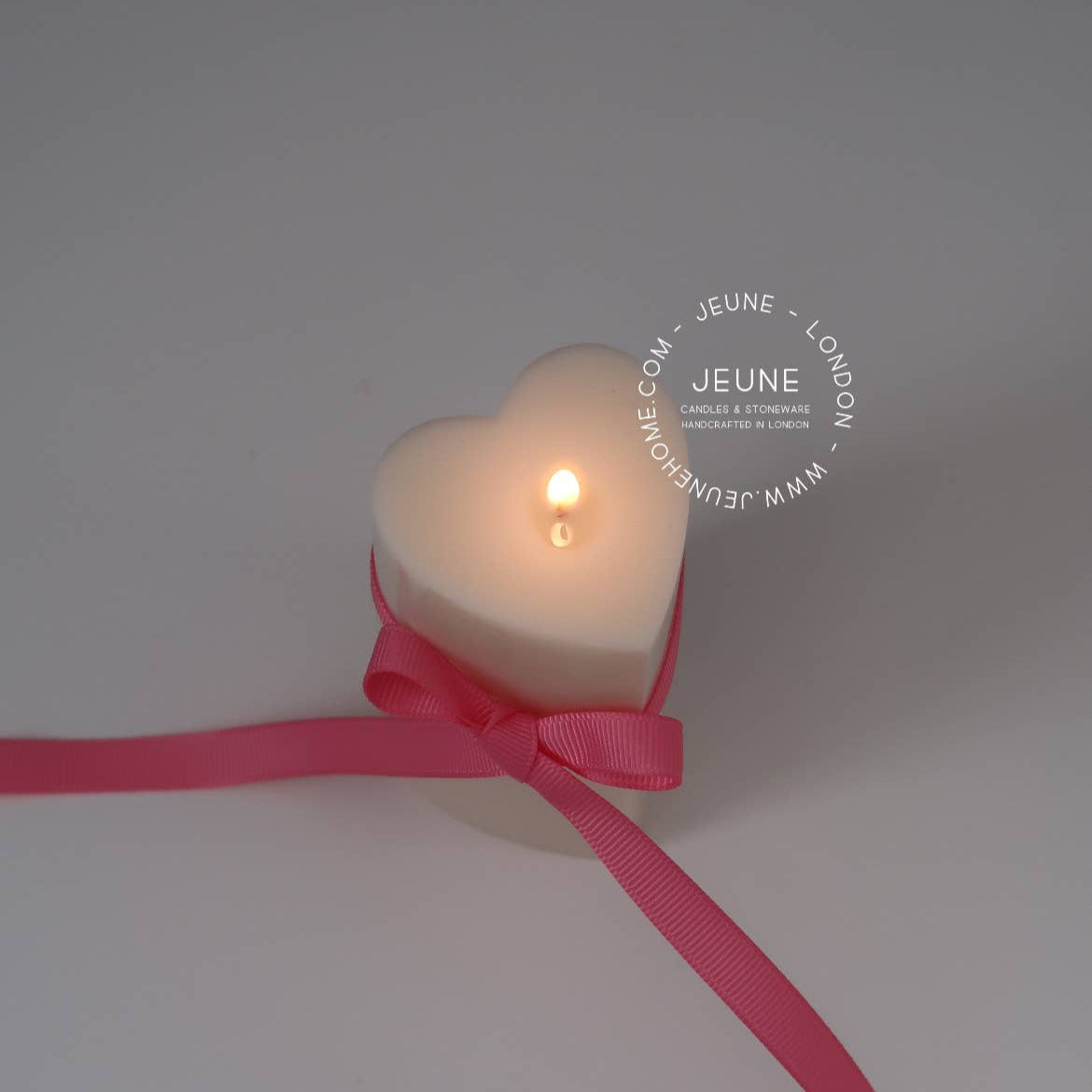 Heart Pillar Candle Pink  ~ Pomegranate Noir