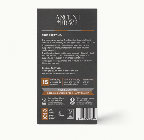 Ancient + Brave - Vegan True Creatine+ | 15x6g Sachets
