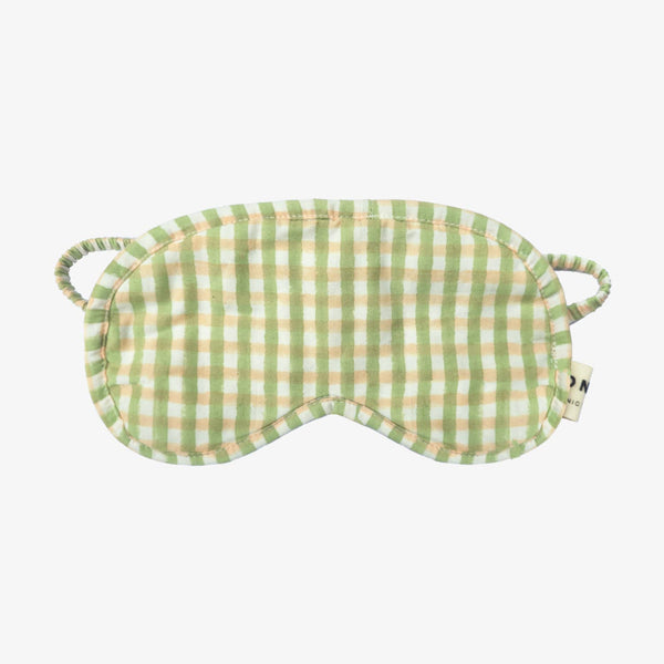 Organic Cotton Eye Mask -  Sage Gingham
