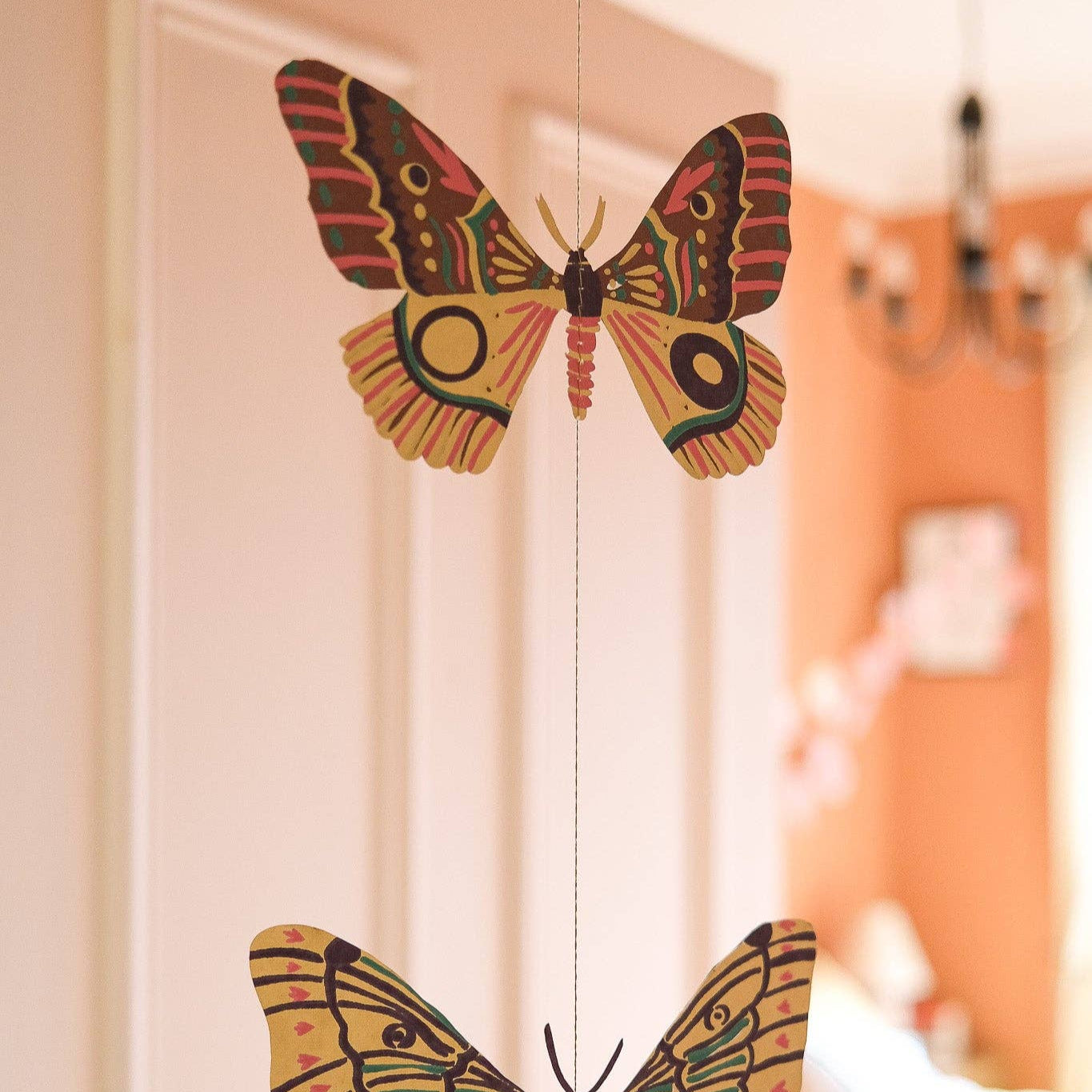 Butterfly Vertical Wall Hanging Garland ~ Recycled Cotton Paper