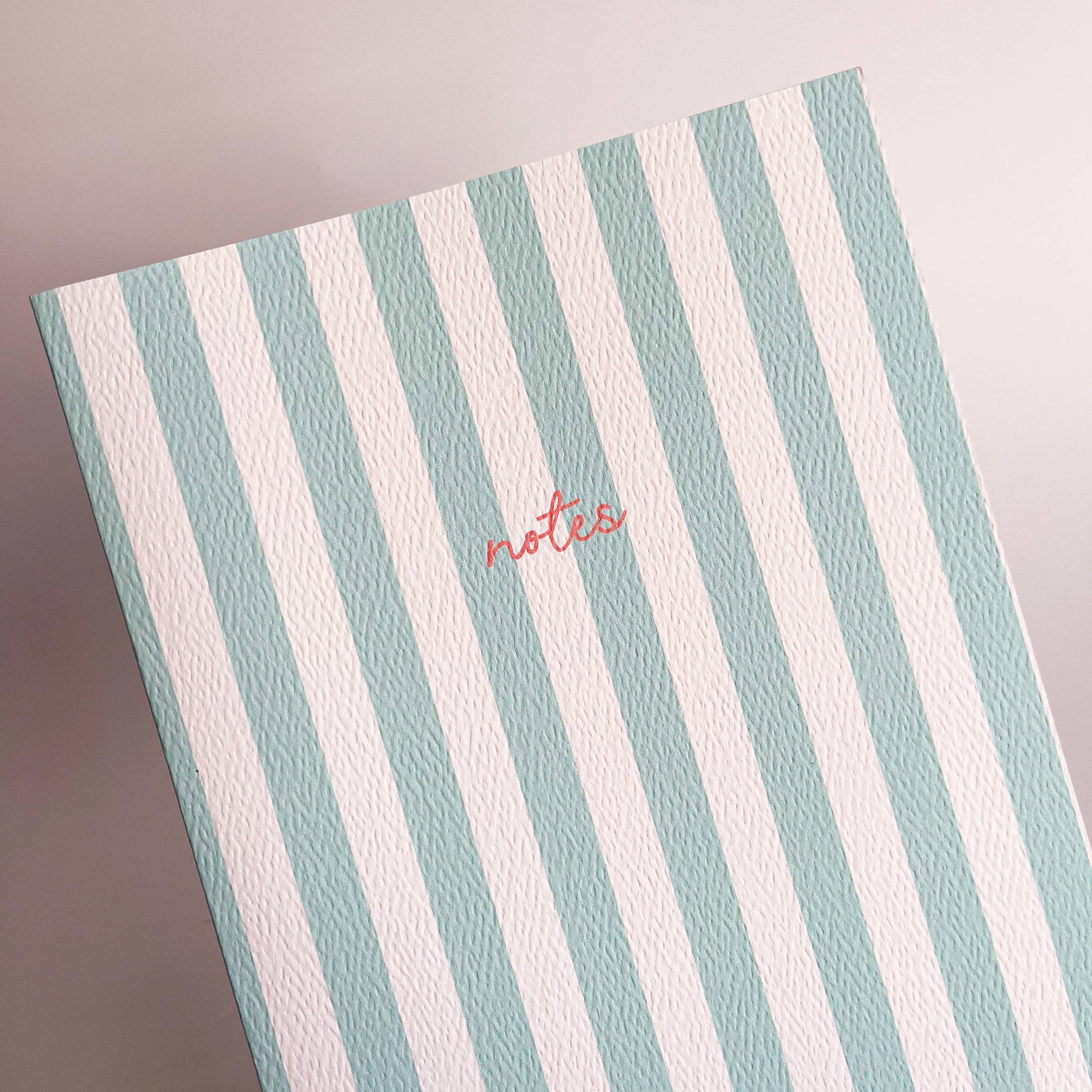 A5 Striped Notebook ~ Mint