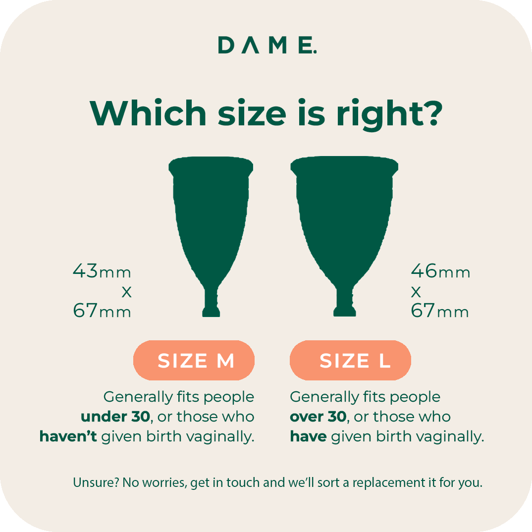 DAME - Menstrual Cup (DAME self-sanitising Period Cup): M