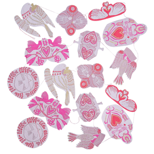 Love Birds Sewn Garland - Recycled Cotton Paper