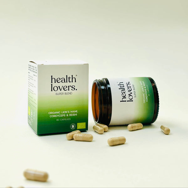 Health Lovers supplement bottle and packaging on a white background