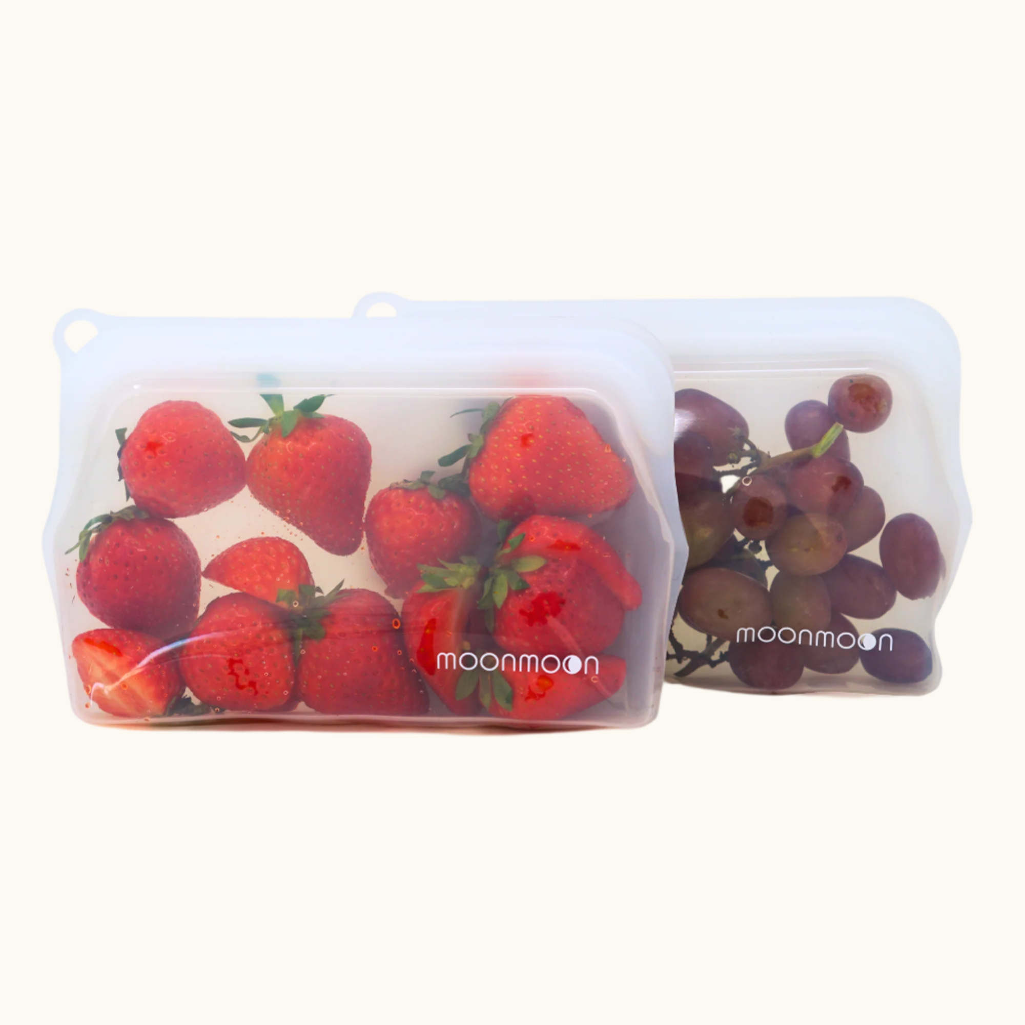 Reusable Silicone Food Bags ~ Set of 2 Small Clear Bags 330ml