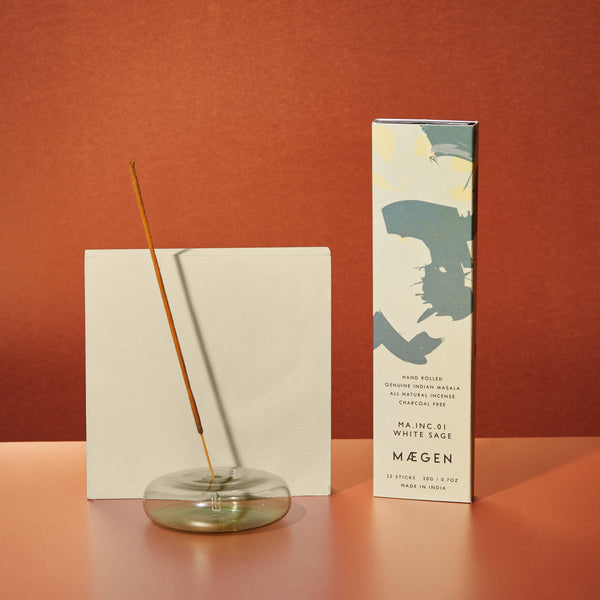 Natural Incense and Glass Incense Holder Gift Set