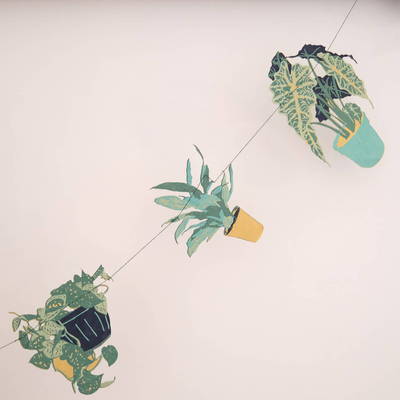 Houseplants Sewn Garland ~ Recycled Cotton Paper