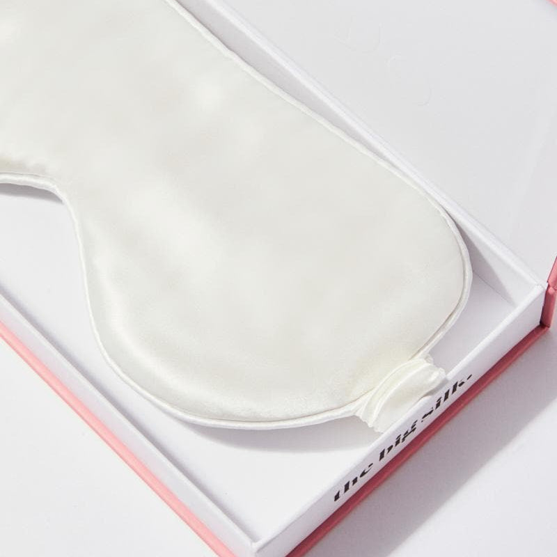 100% Silk Eye Mask ~ White