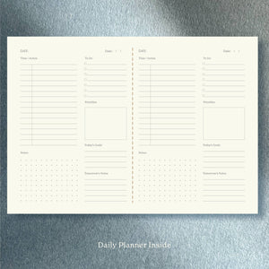 Undated Daily A5 Planner Notebook -  Blue