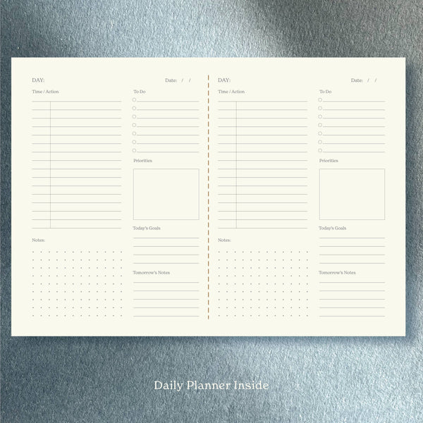 Undated Daily A5 Planner Notebook -  Blue
