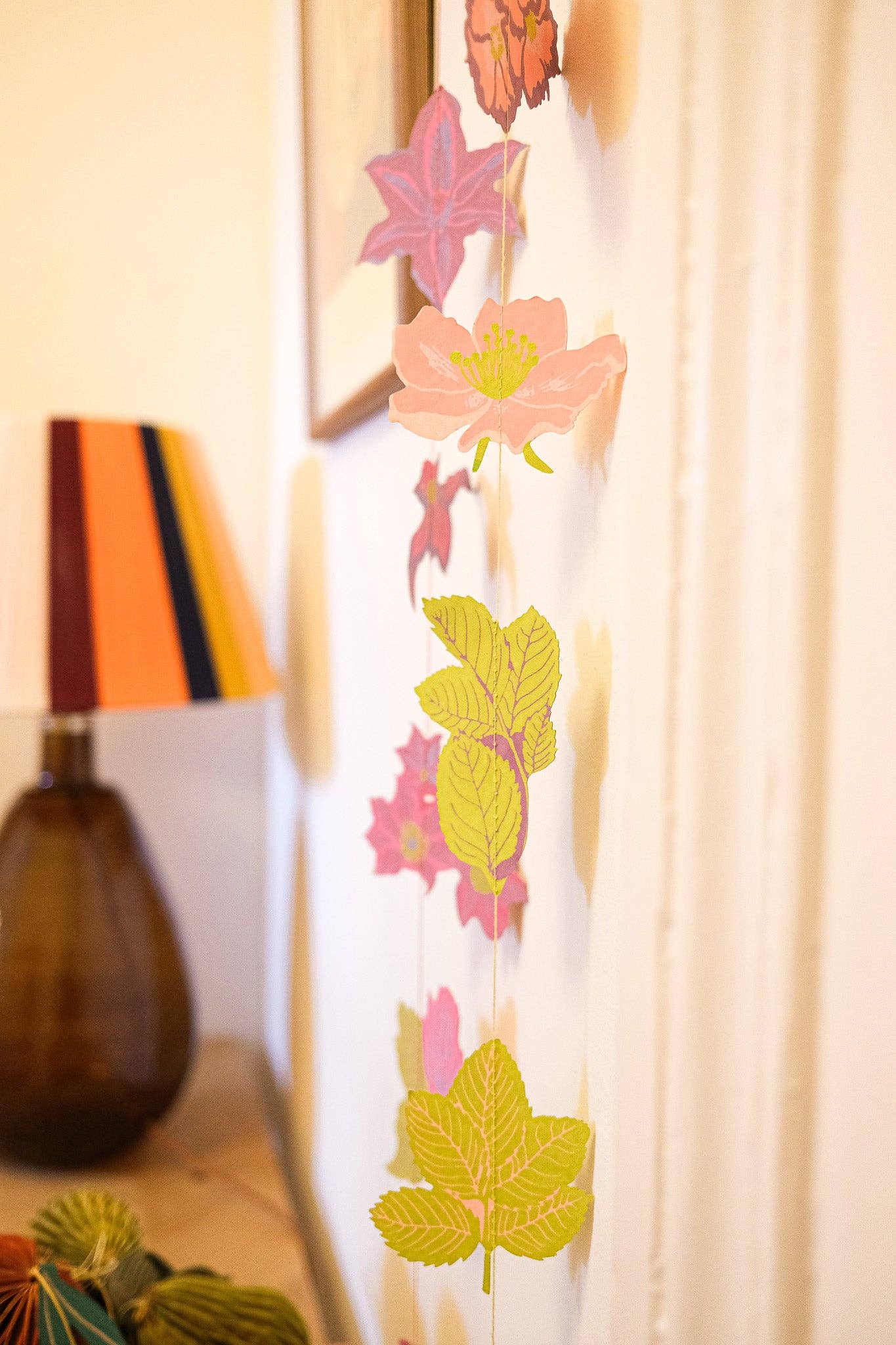 Vertical Rose Flower Garland ~ Recycled Cotton Paper