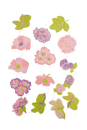 Vertical Rose Flower Garland ~ Recycled Cotton Paper