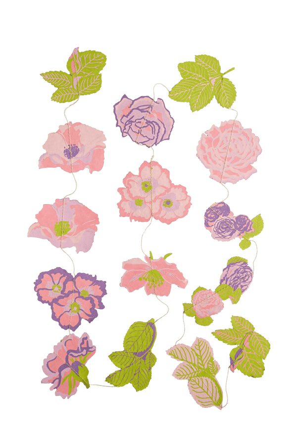 Vertical Rose Flower Garland ~ Recycled Cotton Paper