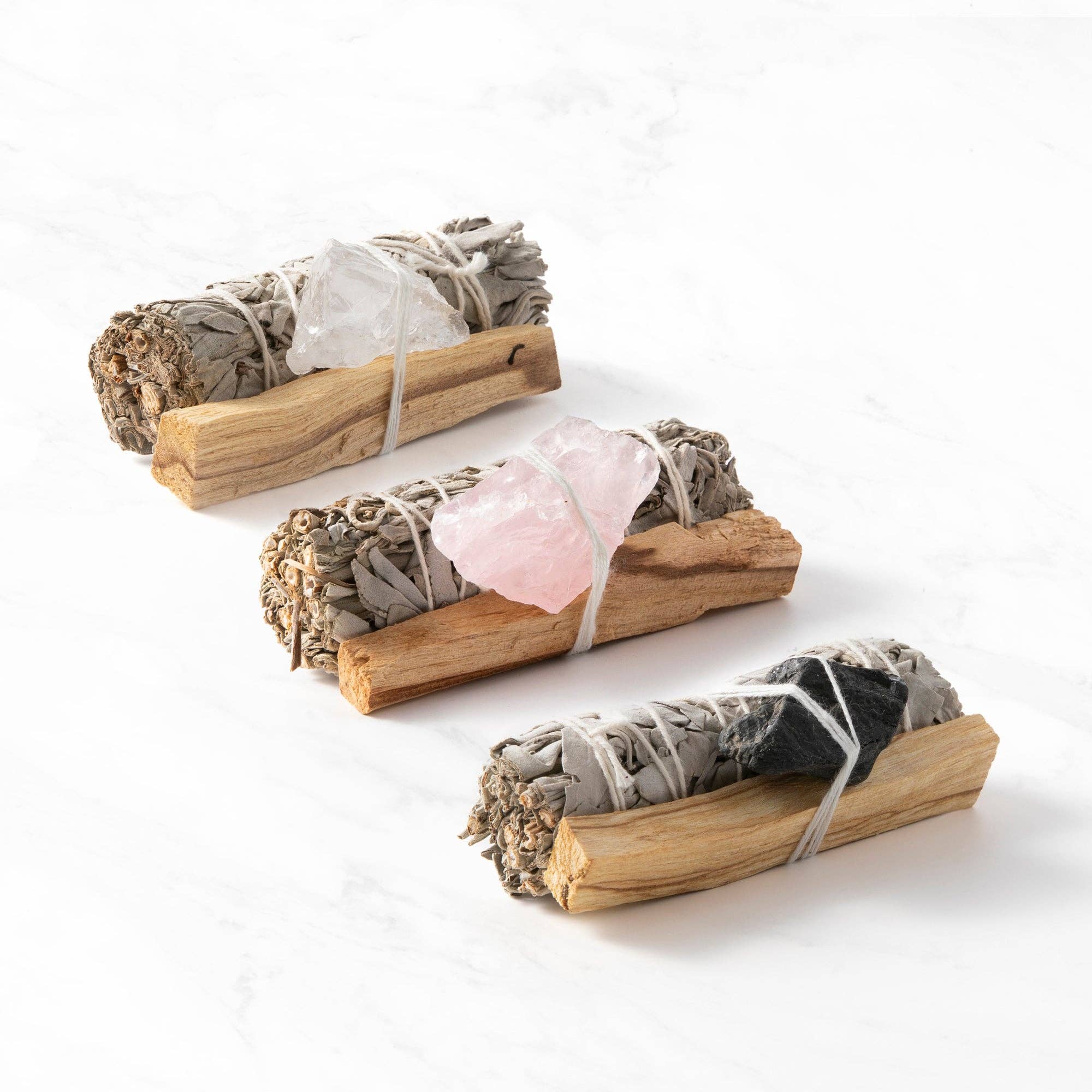Clear Quartz Smudge Ritual Set – Cleanse, Protect & Invite Positive Energy