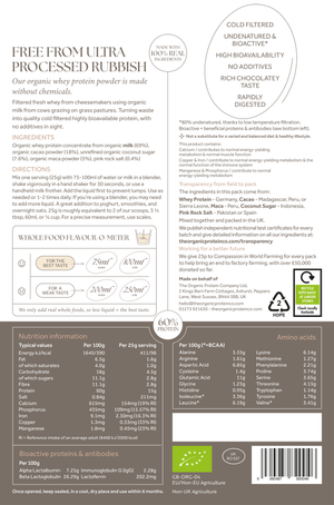 The Organic Protein Co. - Chocolate Organic Whey Protein (Cacao & Maca)