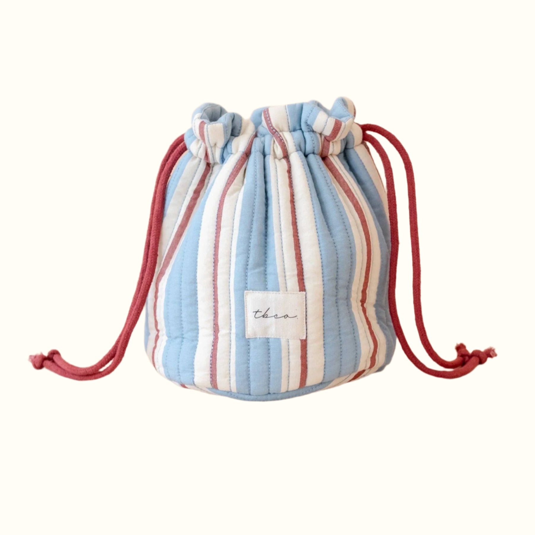 Cotton Wash Bag in Blue Stripe