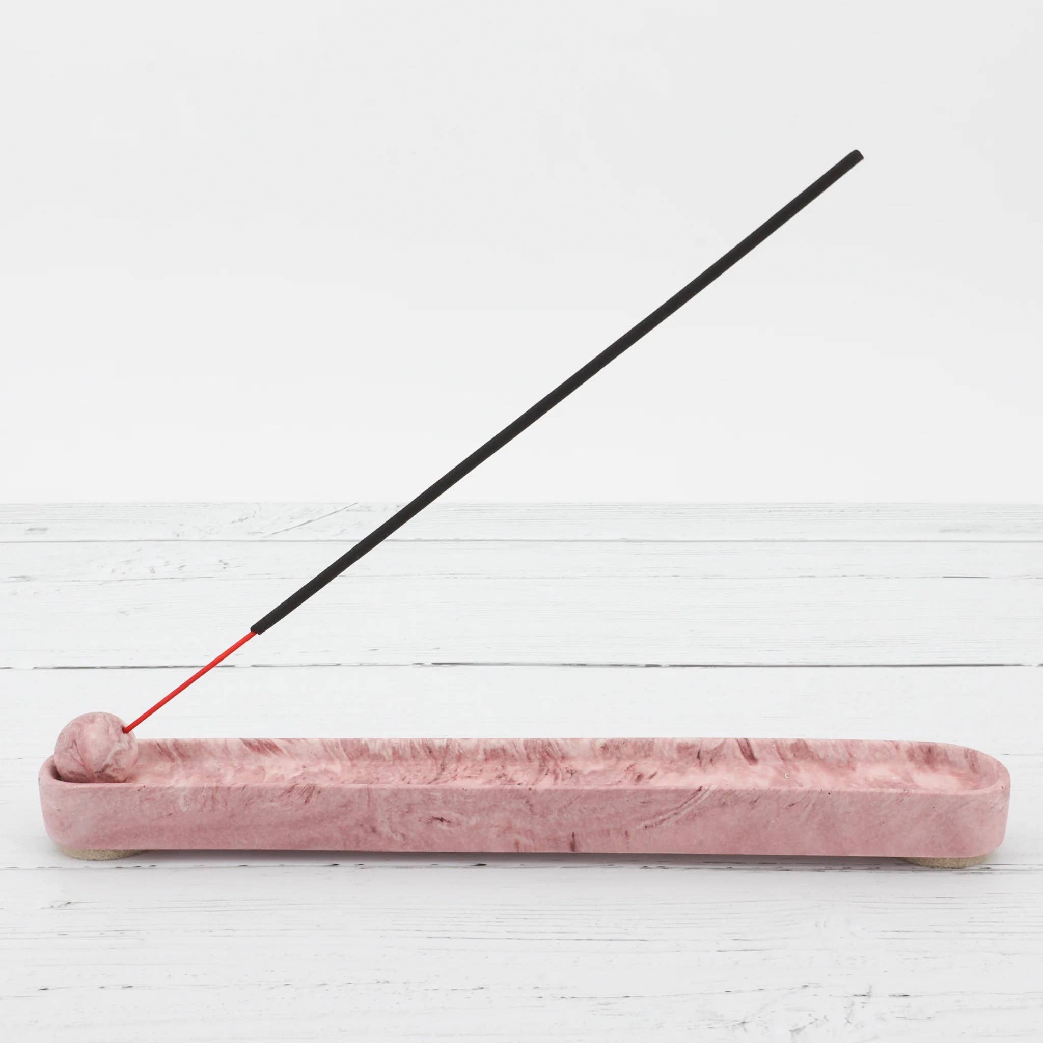 Handmade Jesmonite incense holder - Pink Marble