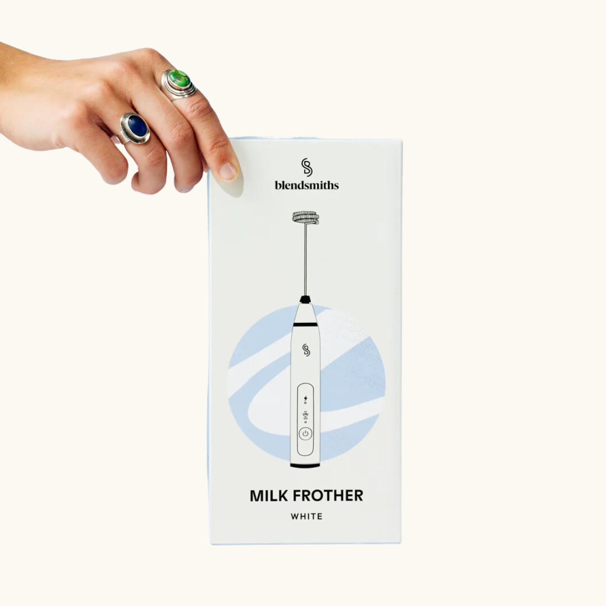 Handheld Milk Frother - White