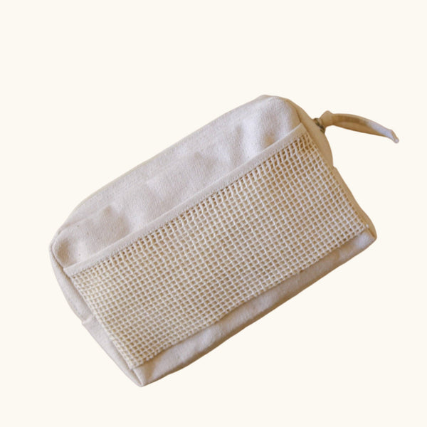 Organic Lifestyle Accessory Pouch With Netting ~ Medium