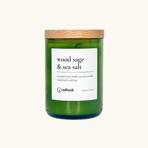 Wood Sage & Sea Salt Wine Bottle Candle