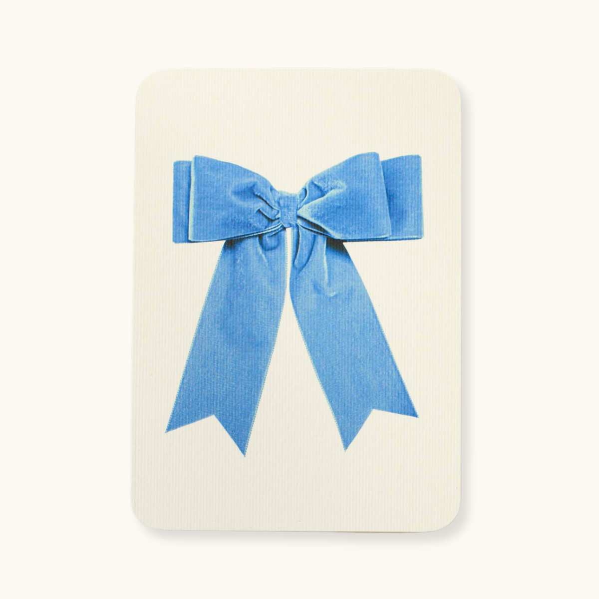 Blue Velvet Bow - Greeting Card - Blank