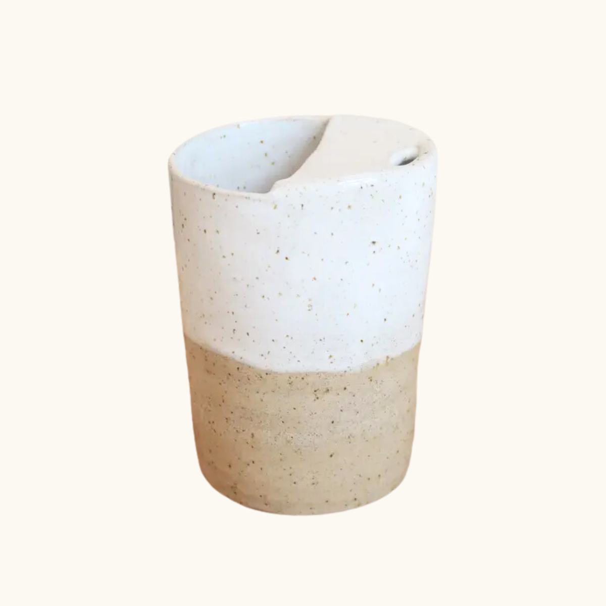 Handmade Ceramic Espresso Travel Keep Cup - Speckled Raw Clay