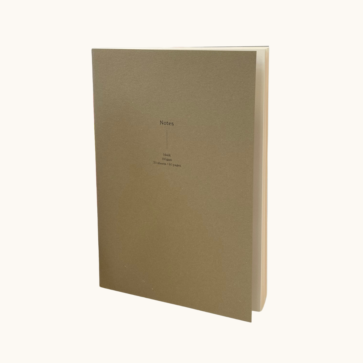 Undated Handmade Plain A5 Notebook - Light Brown