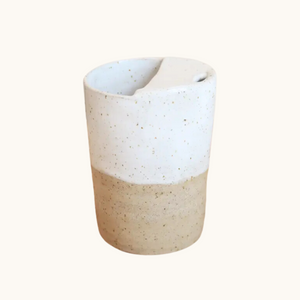 Handmade Ceramic Espresso Travel Keep Cup - Speckled Raw Clay - 300ml