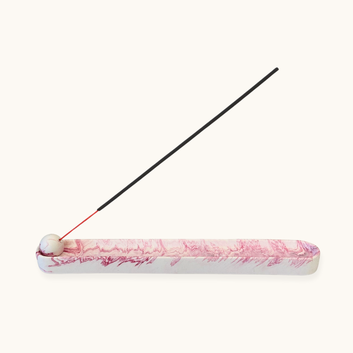 Handmade Jesmonite incense holder - Pink Marble