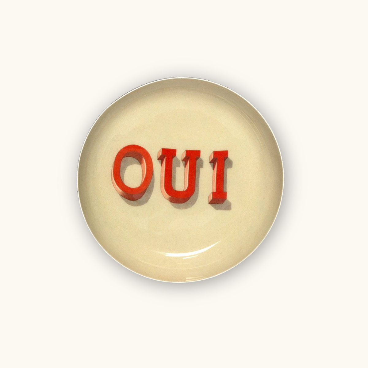 Enamel Printed Trinket Dish - Oui