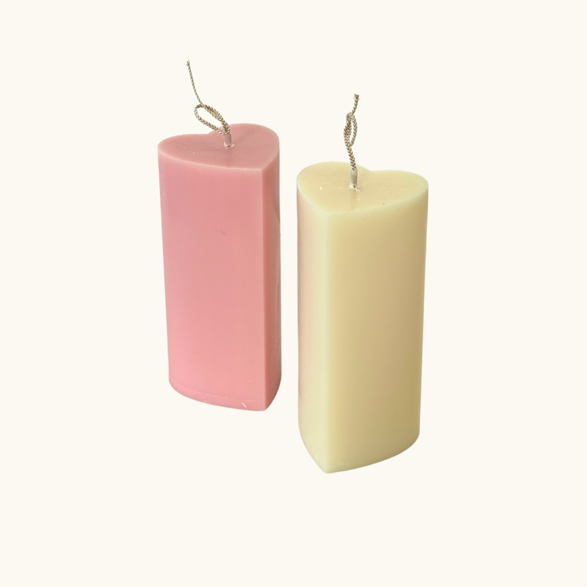 Heart Pillar Candle Pink  ~ Pomegranate Noir