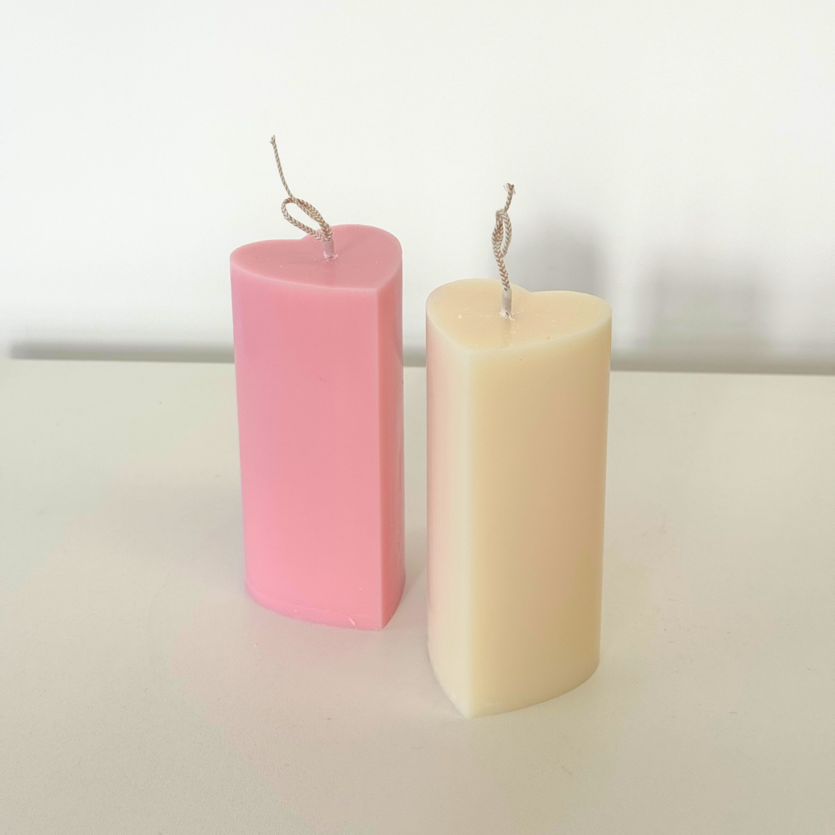 Heart Pillar Candle Pink  ~ Pomegranate Noir