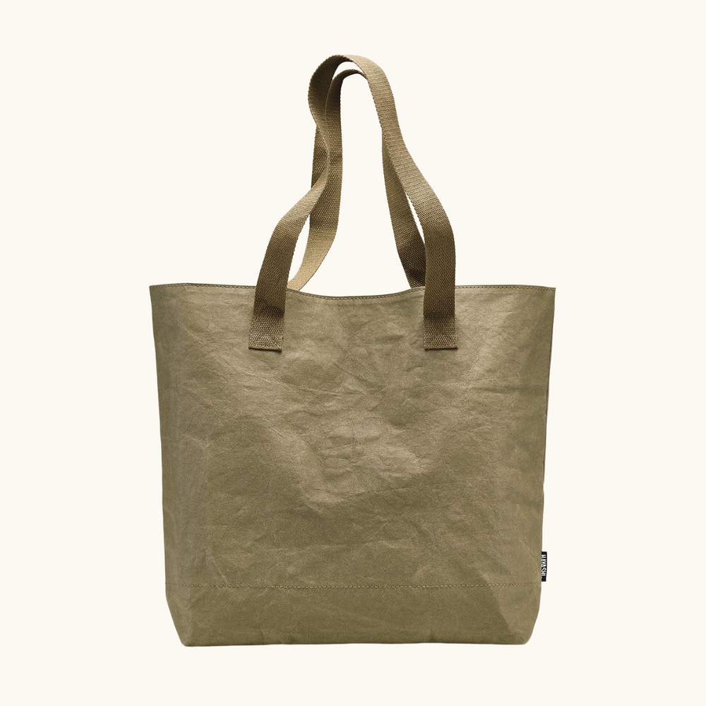 Vegan Leather Paper Large Tote Bag ~ Dust