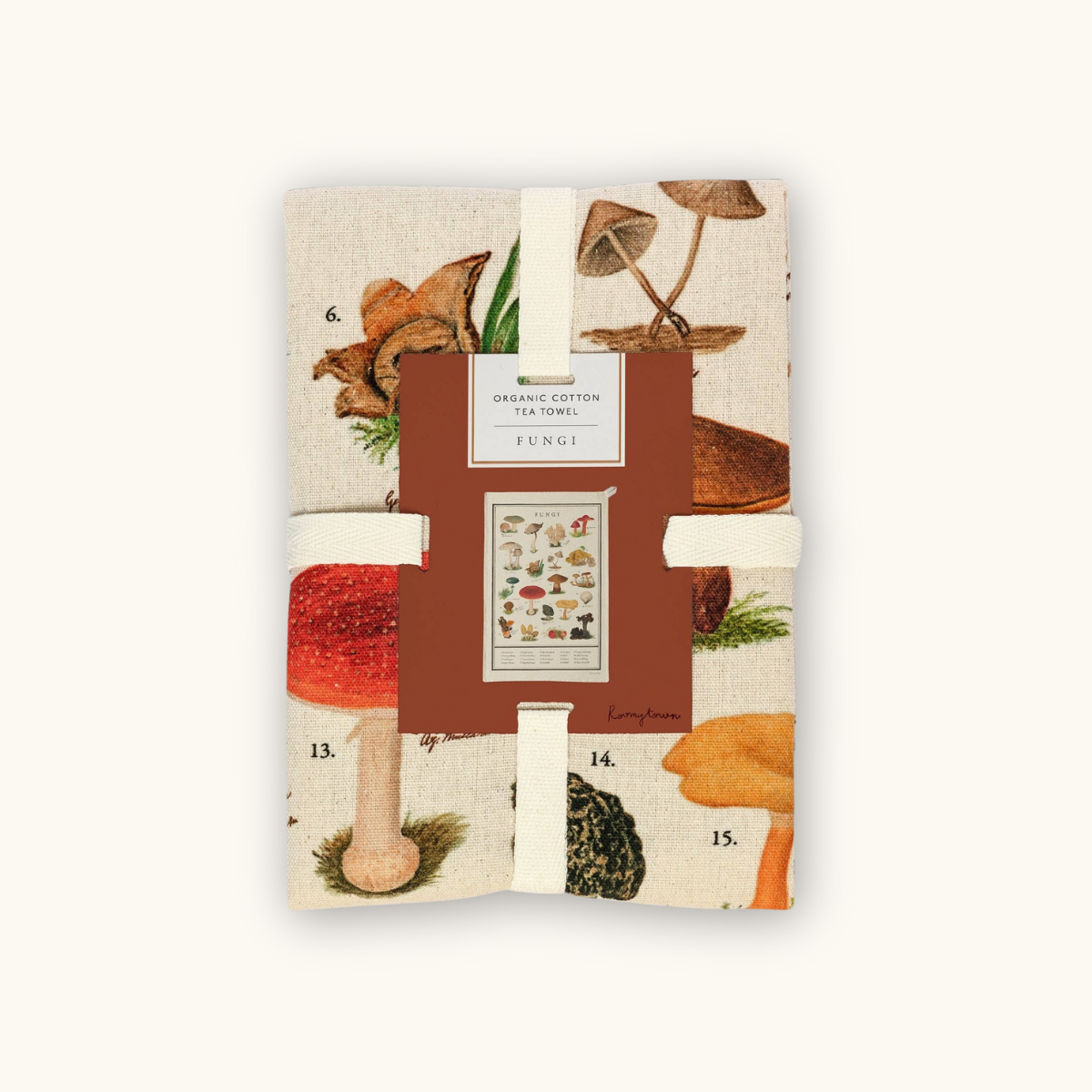 Organic Cotton Tea Towel - Fungi