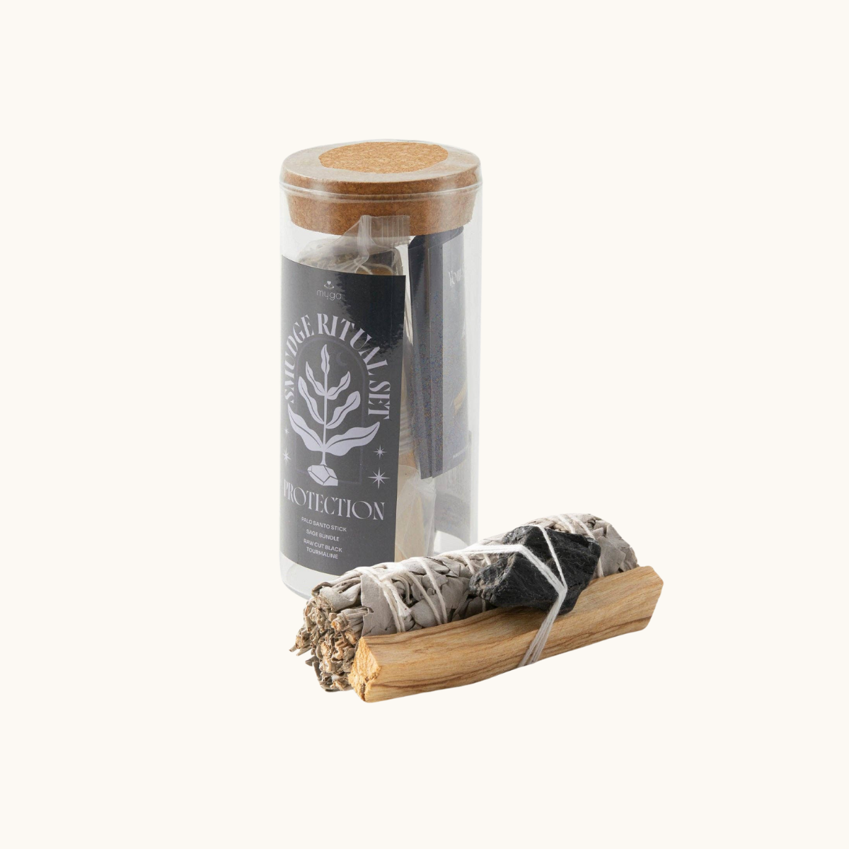Black Tourmaline Smudge Ritual Set – Cleanse, Protect & Invite Positive Energy