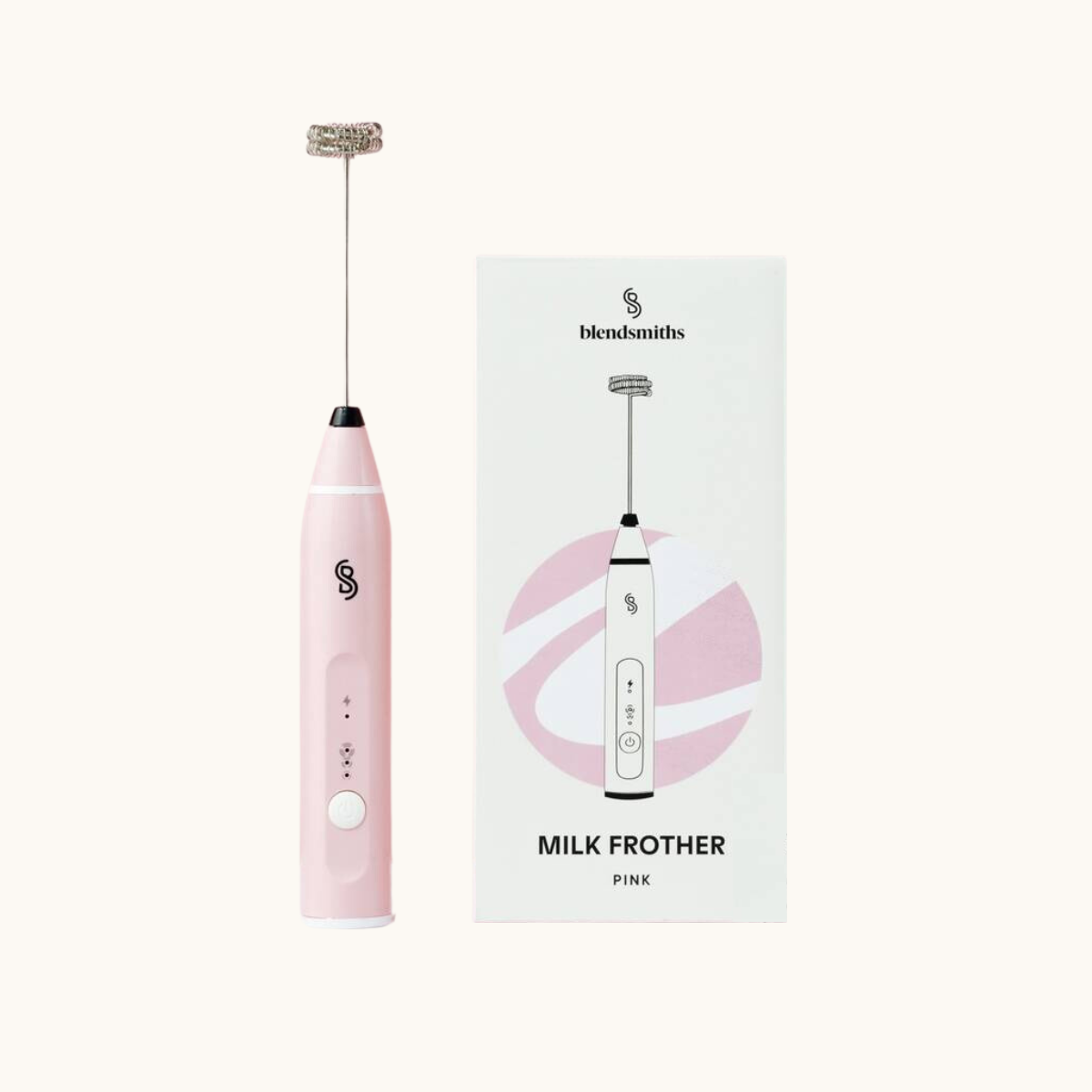 Rechargeable Hand Milk Frother - Pink