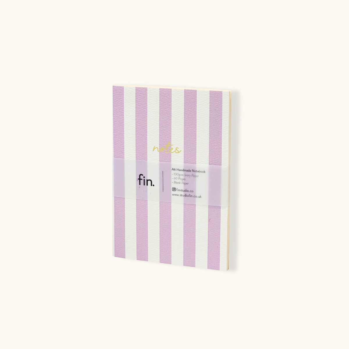 Striped Notebook with Contrast Colour ~ Purple A6