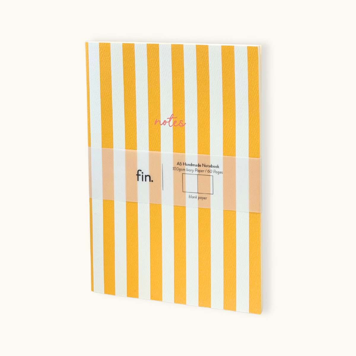 Striped Notebook with Contrast Colour ~ Yellow A5