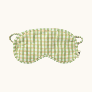 Organic Cotton Eye Mask -  Sage Gingham