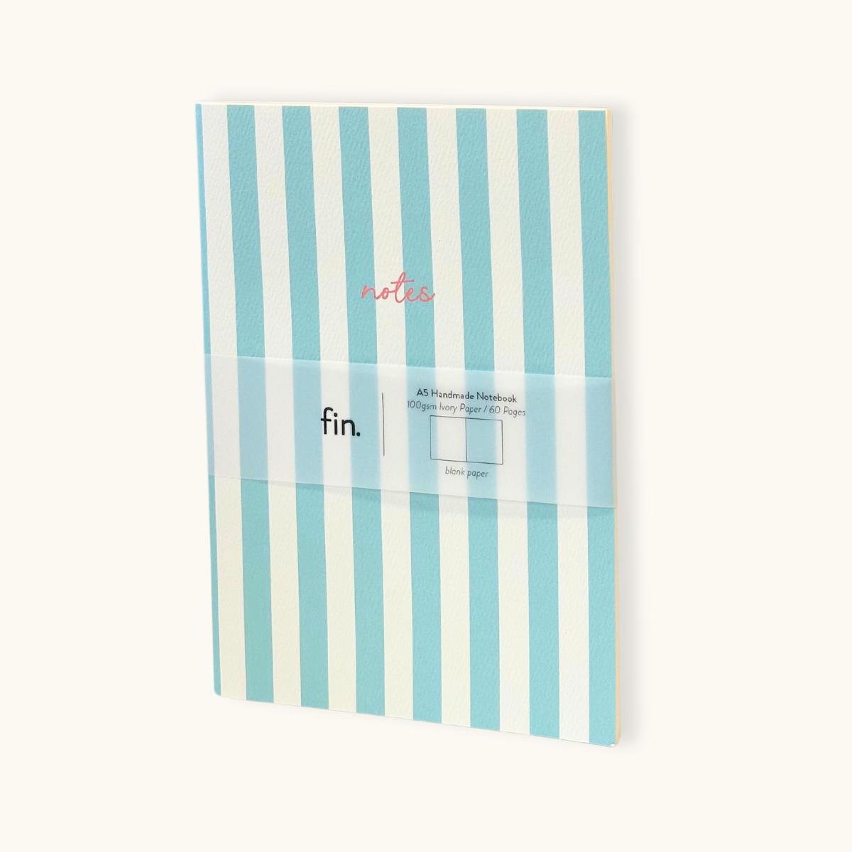 A5 Striped Notebook ~ Mint