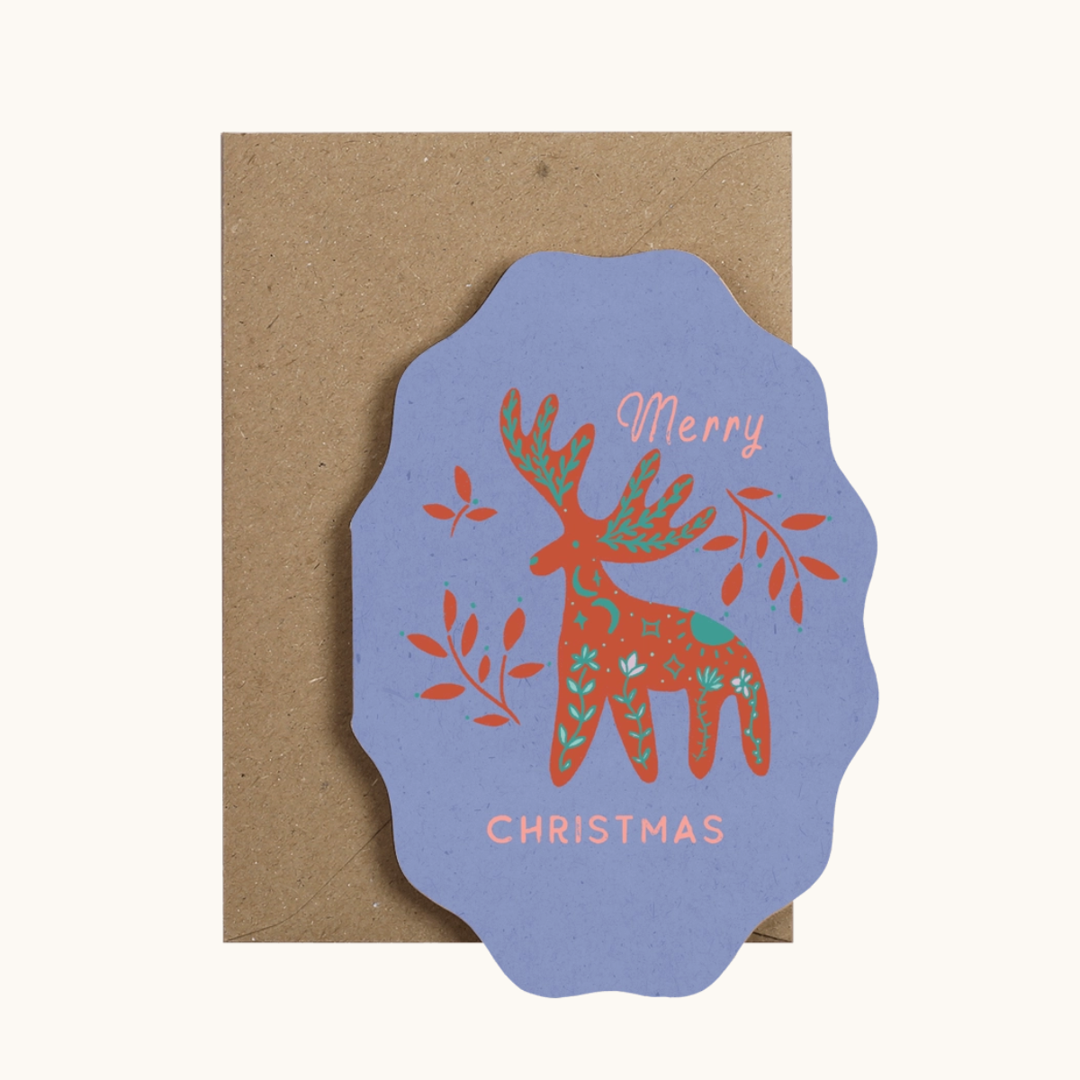 Merry Christmas Stag Cookie Card ~ Christmas Card