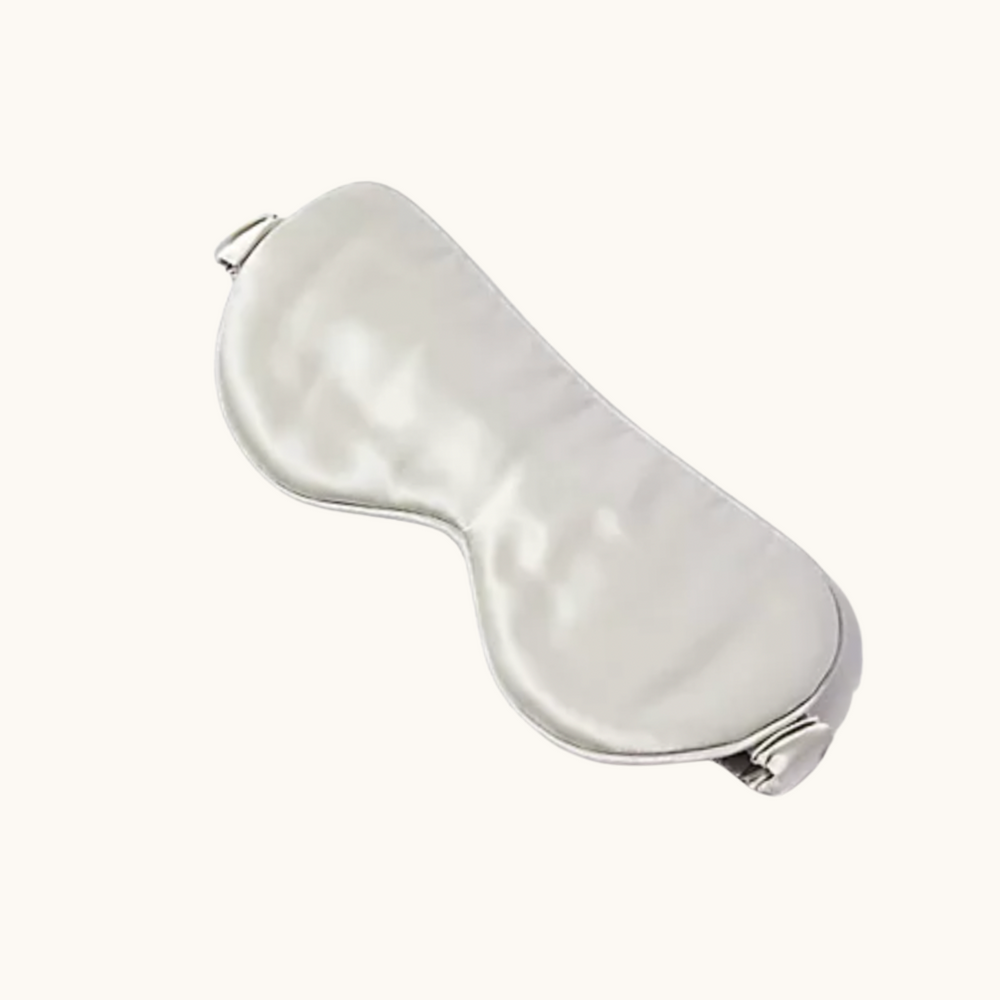 100% Silk Eye Mask ~ Silver