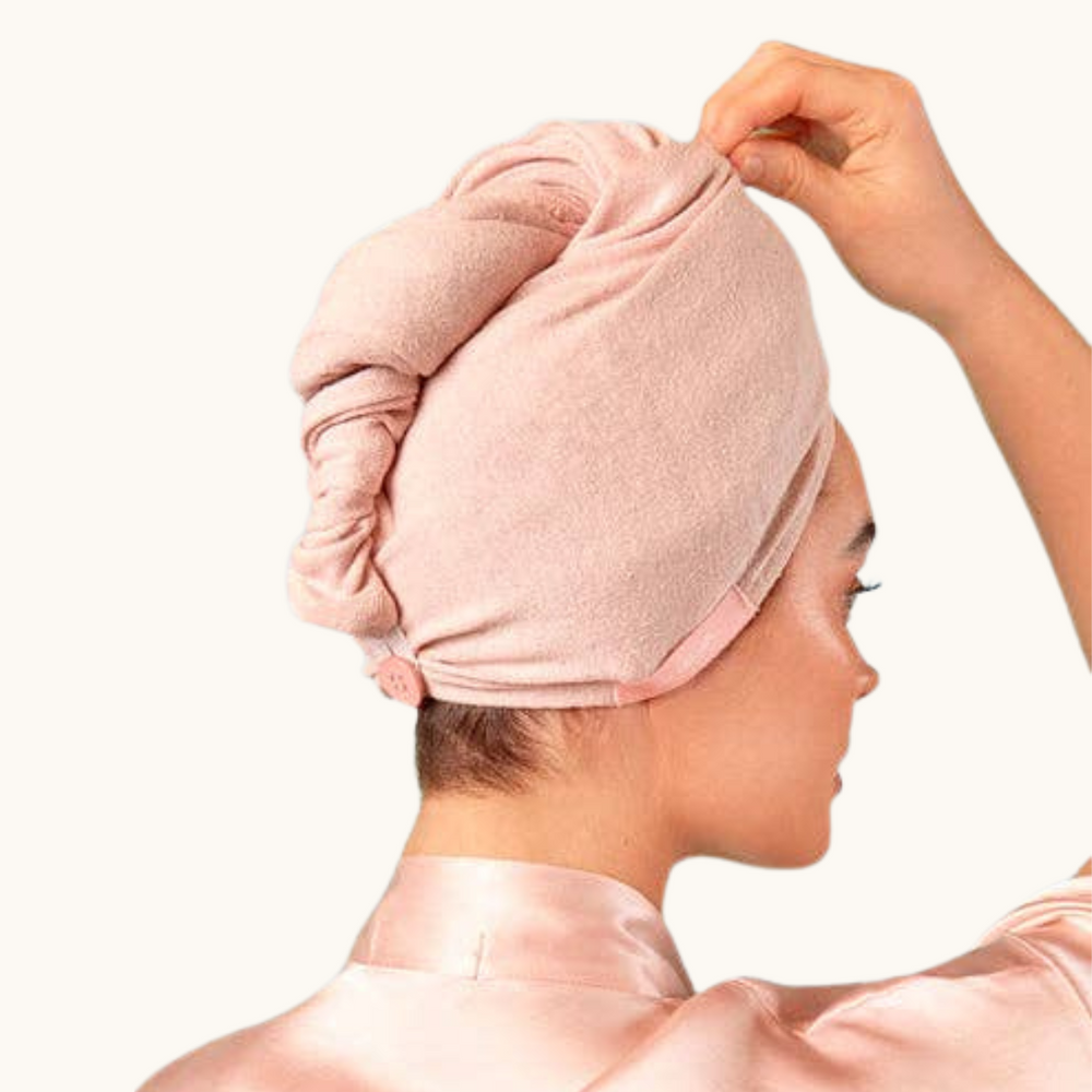 Organic Brushed Silk Hair Towel ~ Pink