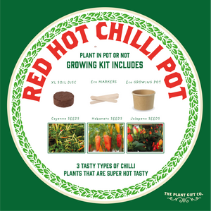 Red Hot Chilli Pot ~ Grow Your Own Plant Kit, Gardening Gift