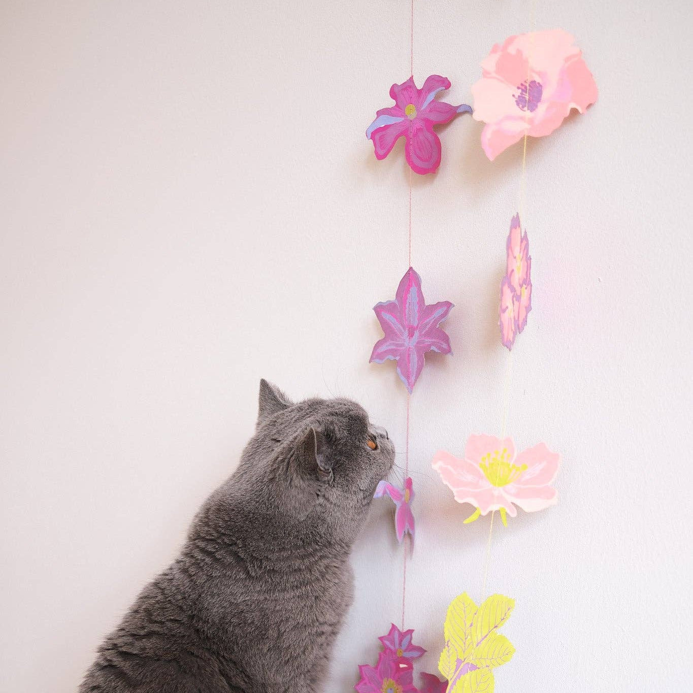 Vertical Rose Flower Garland ~ Recycled Cotton Paper