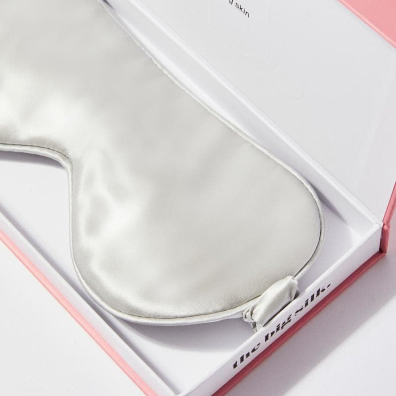 100% Silk Eye Mask ~ Silver