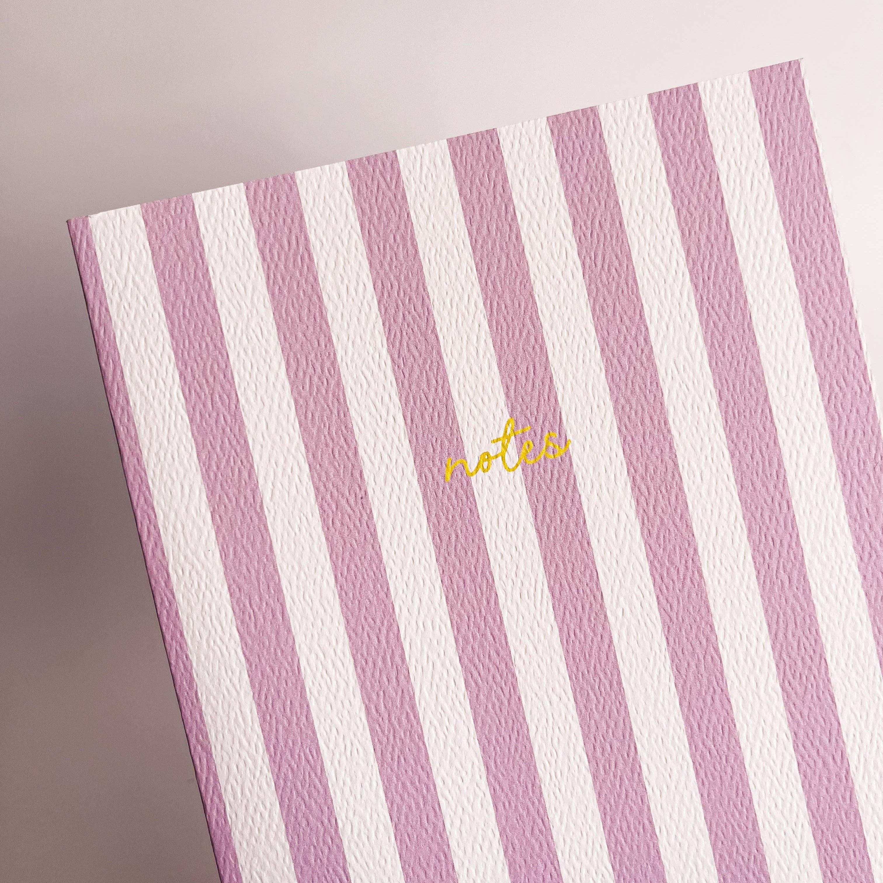 Striped Notebook with Contrast Colour ~ Purple A6