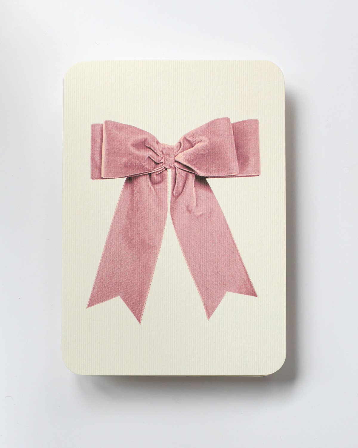 Baby Pink Velvet Bow Greeting Card ~ Blank